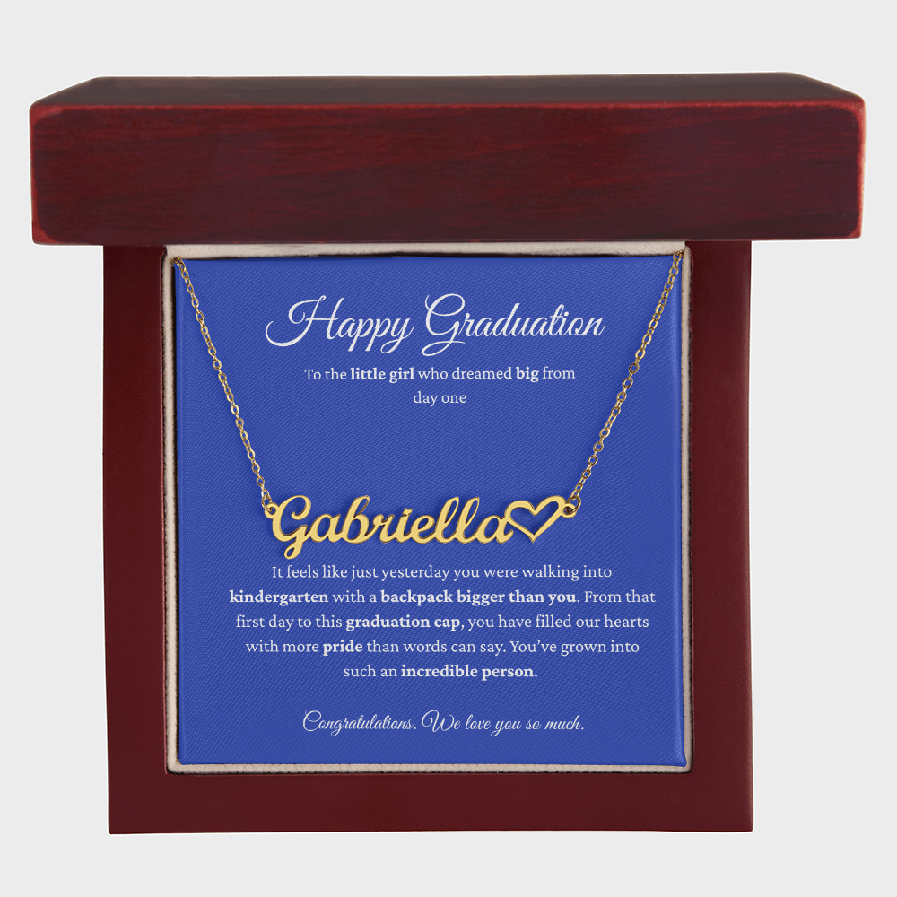 Personalized Graduation Gift for Daughter - Custom Name Necklace with Message Card