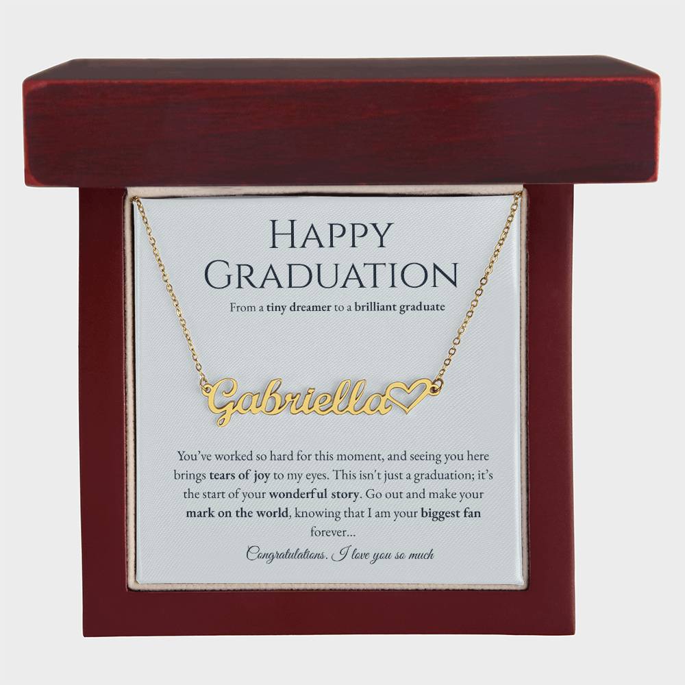 Personalized Graduation Gift for Daughter - Custom Name Necklace with Message Card