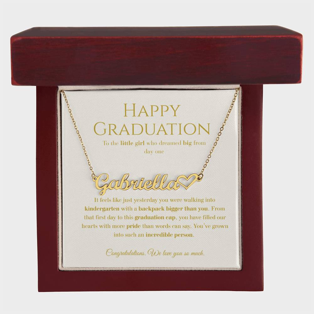 Personalized Graduation Gift for Daughter - Custom Name Necklace with Message Card