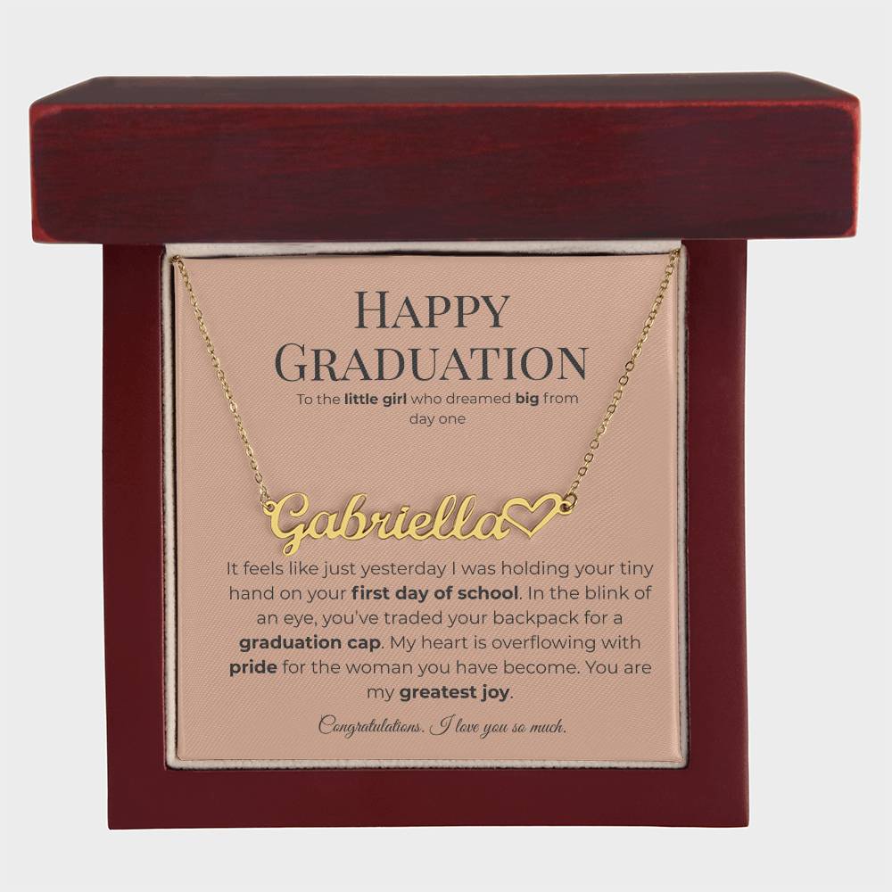 Happy Graduation: Personalized Name Necklace for Your Little Girl
