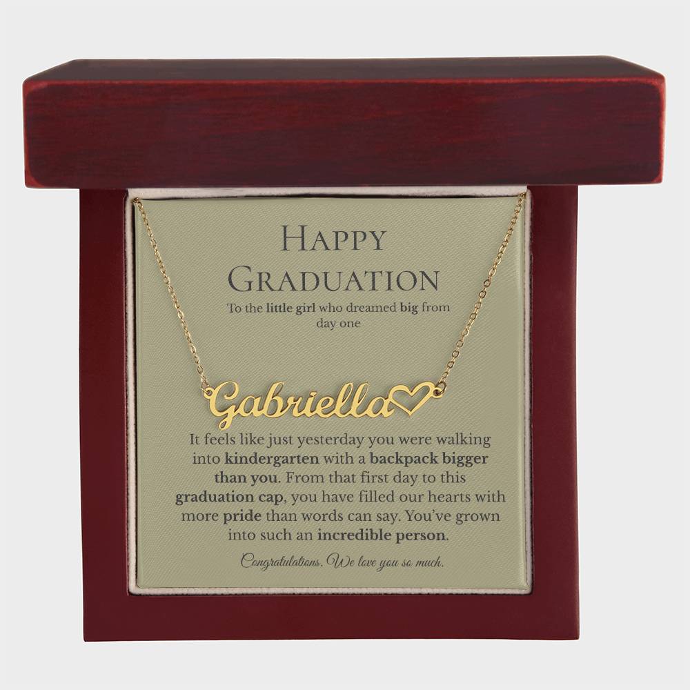 Personalized Graduation Gift for Daughter - Custom Name Necklace with Message Card