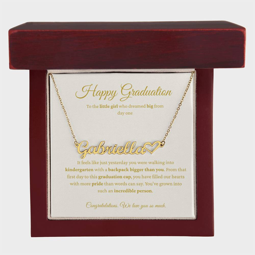 Custom Name Necklace - Kindergarten to High School Graduation Keepsake