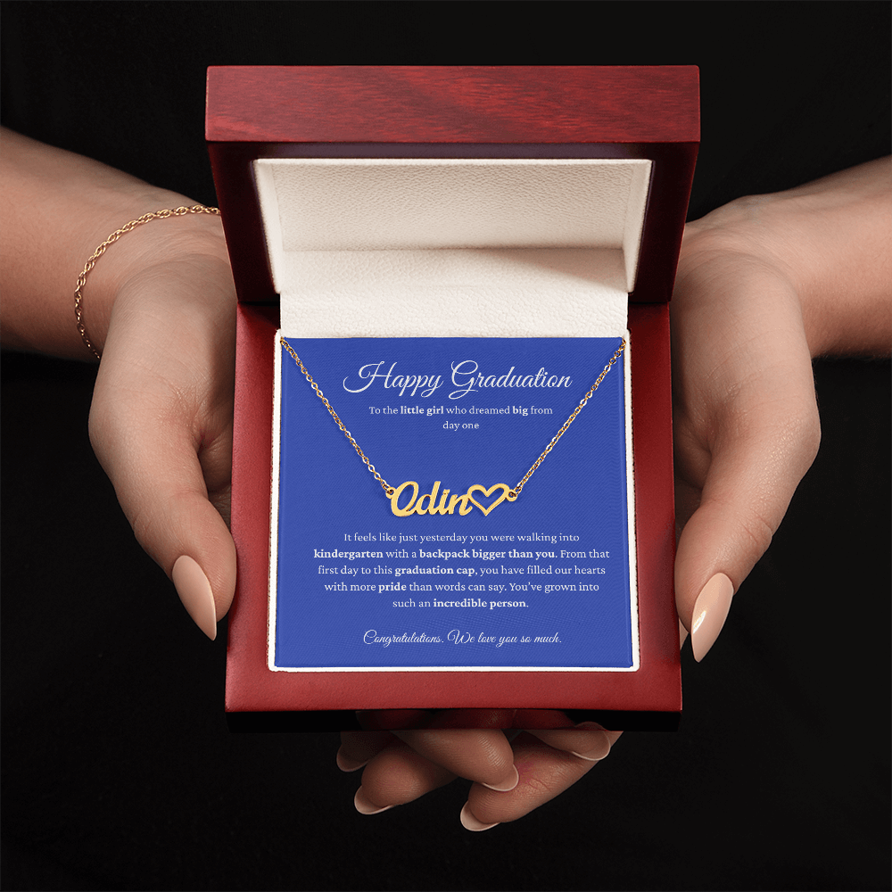 Personalized Graduation Gift for Daughter - Custom Name Necklace with Message Card