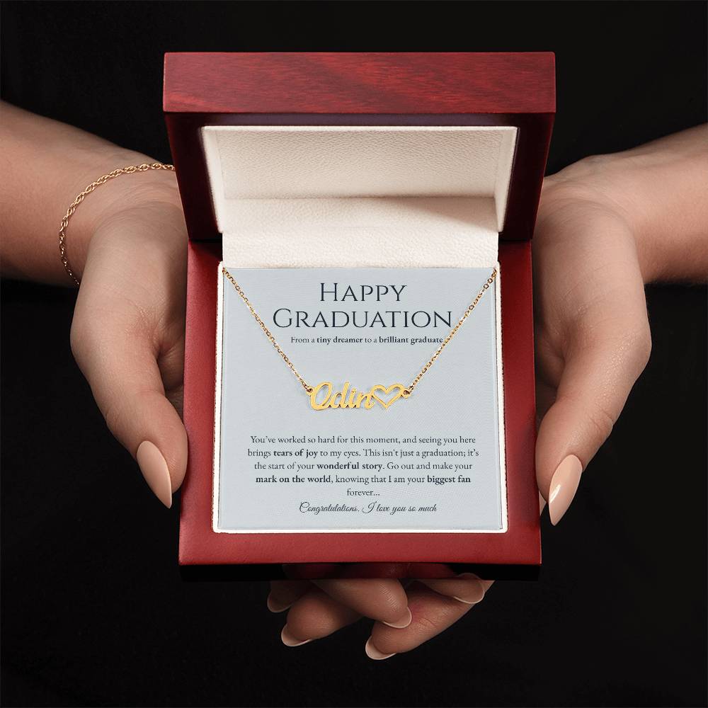 Personalized Graduation Gift for Daughter - Custom Name Necklace with Message Card