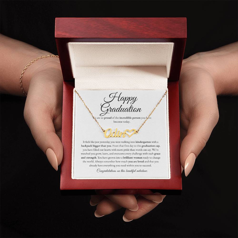 Custom Name Necklace - Kindergarten to High School Graduation Keepsake