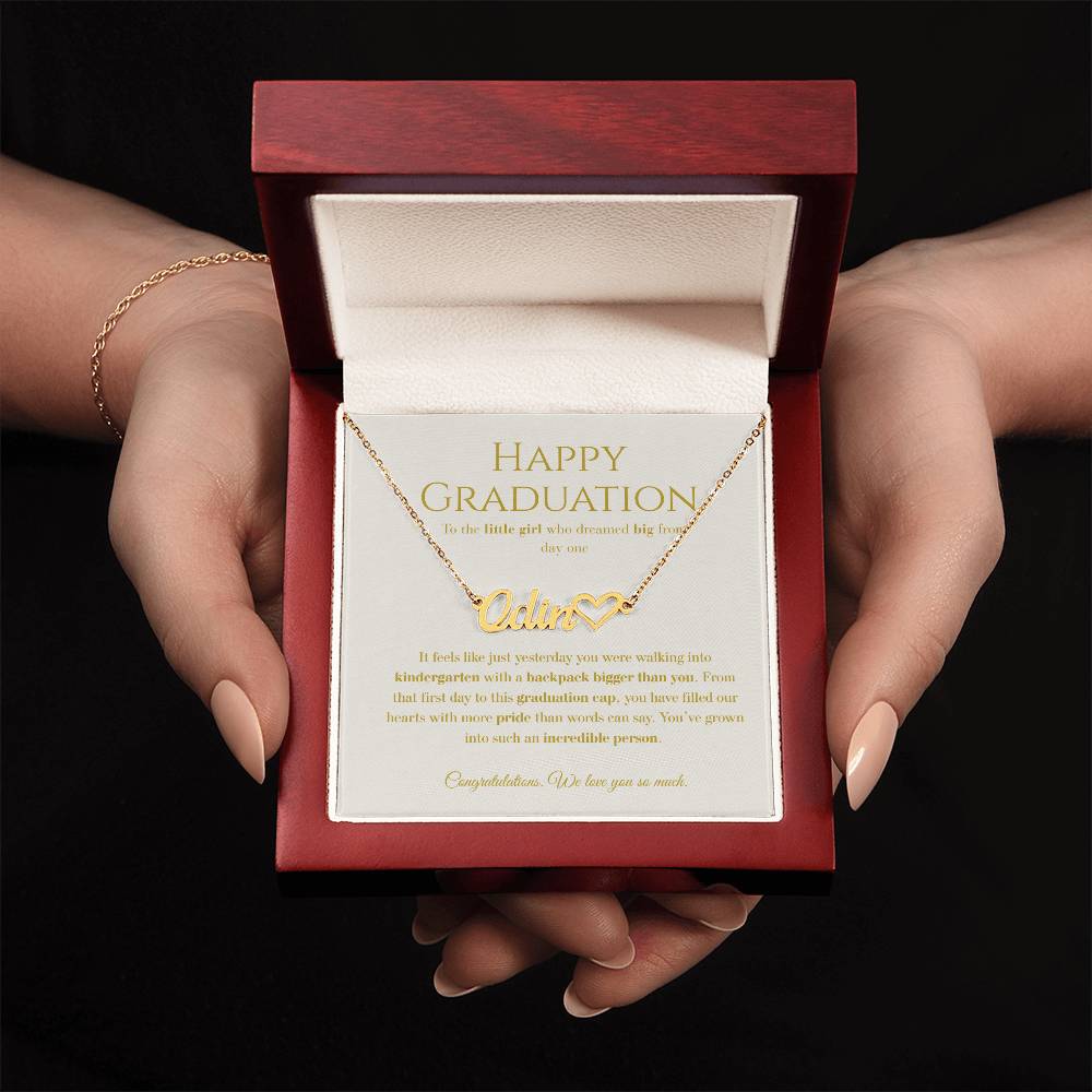 Personalized Graduation Gift for Daughter - Custom Name Necklace with Message Card