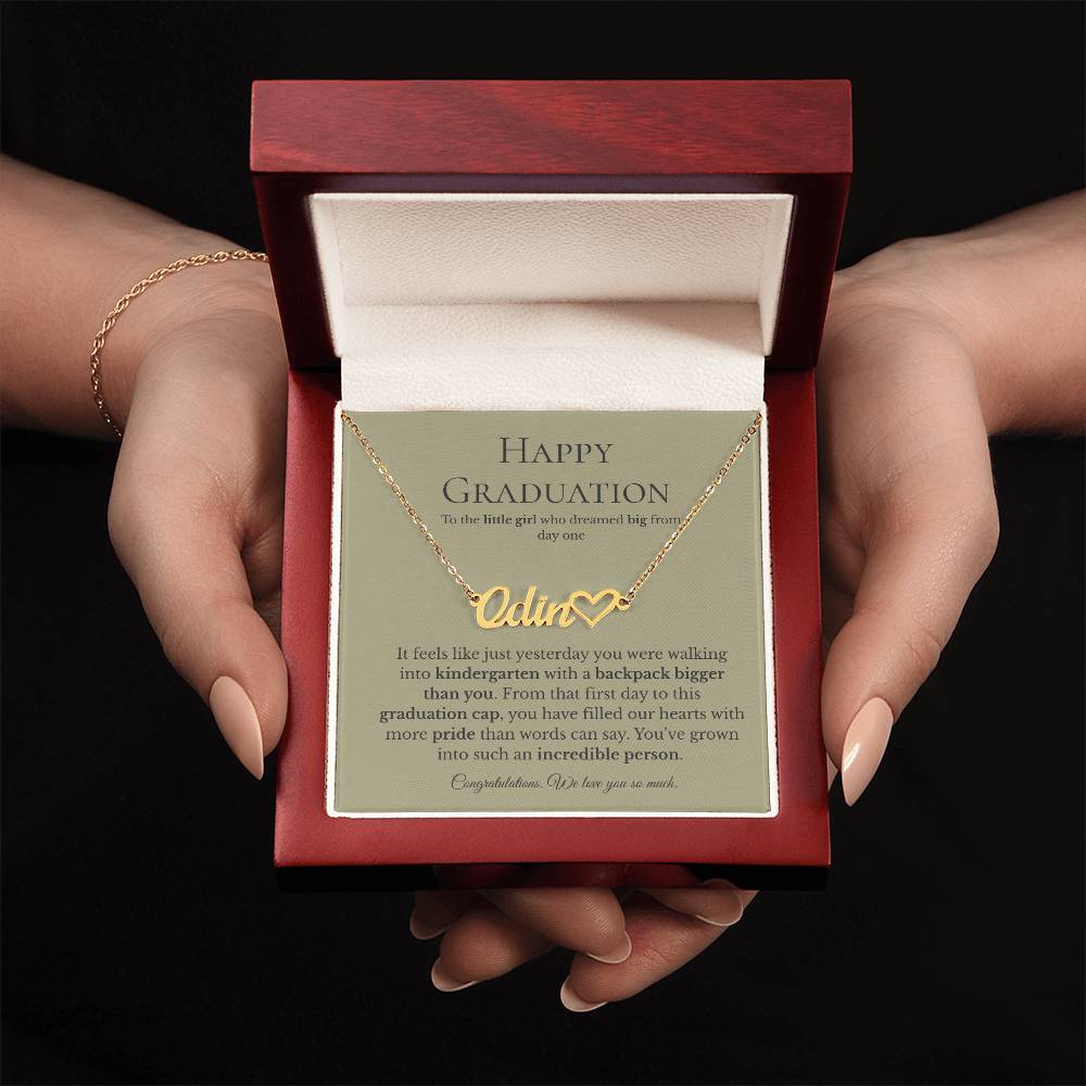 Personalized Graduation Gift for Daughter - Custom Name Necklace with Message Card