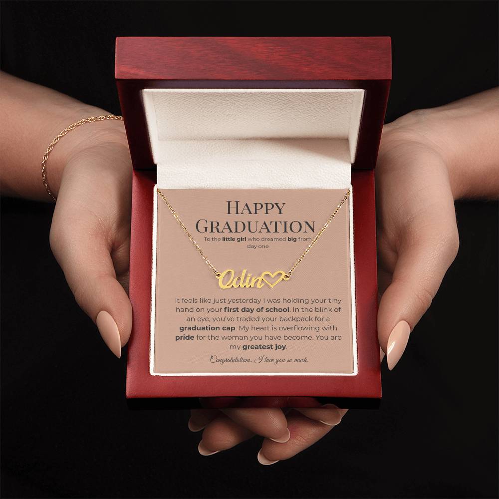 Happy Graduation: Personalized Name Necklace for Your Little Girl