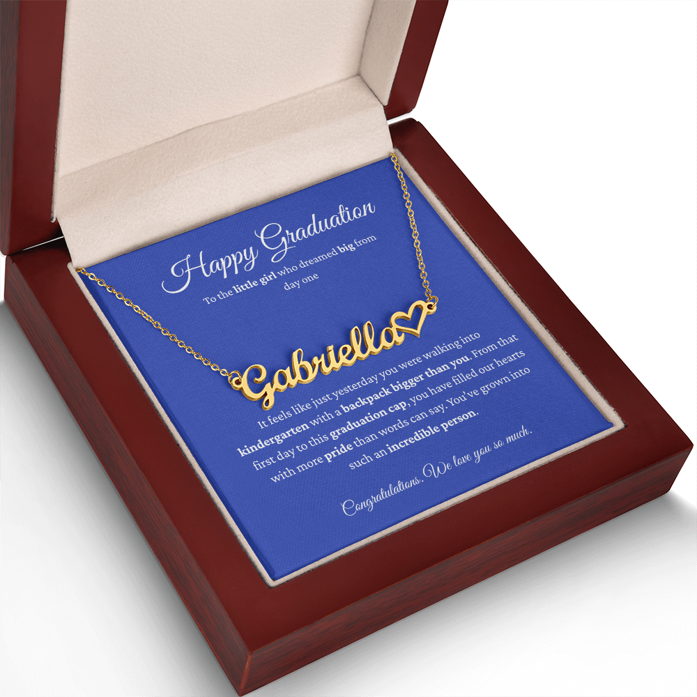 Personalized Graduation Gift for Daughter - Custom Name Necklace with Message Card