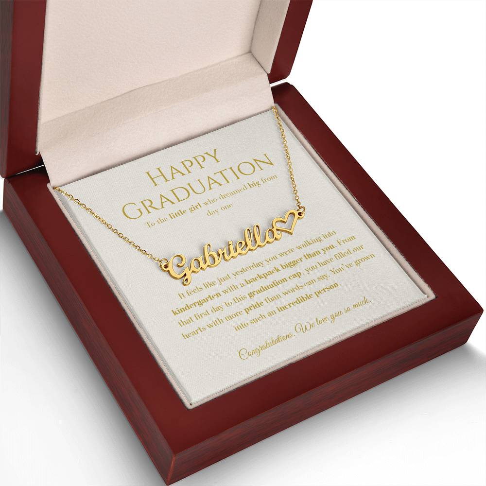 Personalized Graduation Gift for Daughter - Custom Name Necklace with Message Card