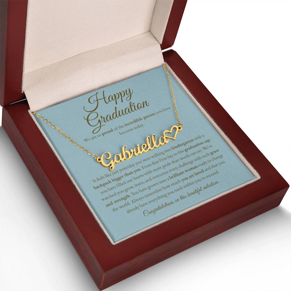 Personalized Graduation Gift for Daughter - Custom Name Necklace with Message Card