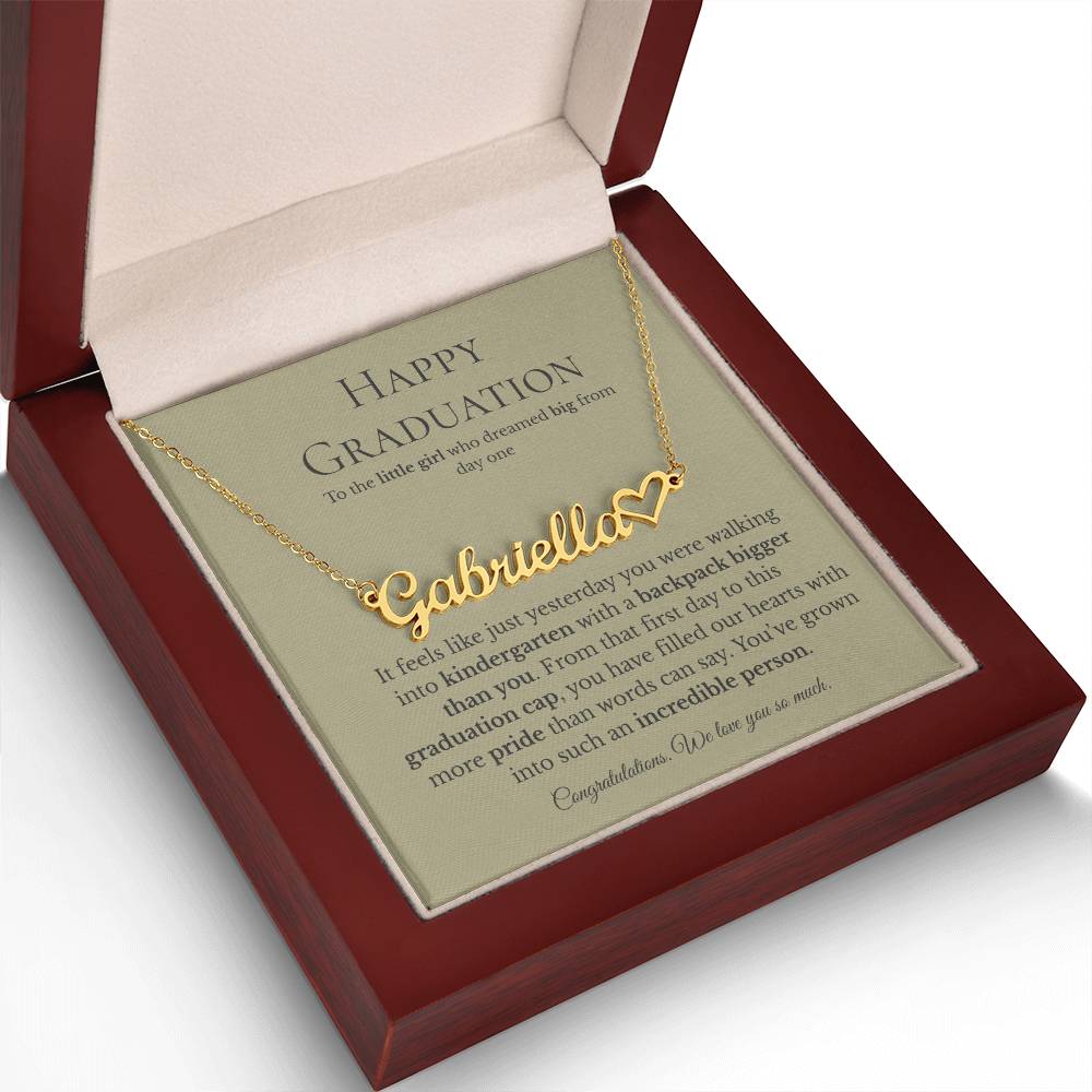 Personalized Graduation Gift for Daughter - Custom Name Necklace with Message Card