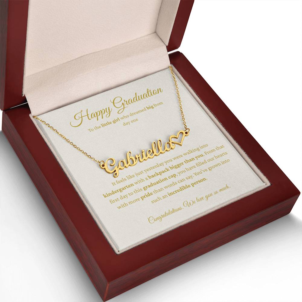 Custom Name Necklace - Kindergarten to High School Graduation Keepsake