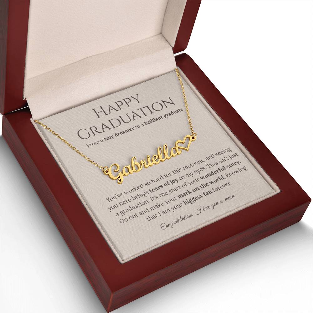 Personalized Graduation Gift for Daughter - Custom Name Necklace with Message Card