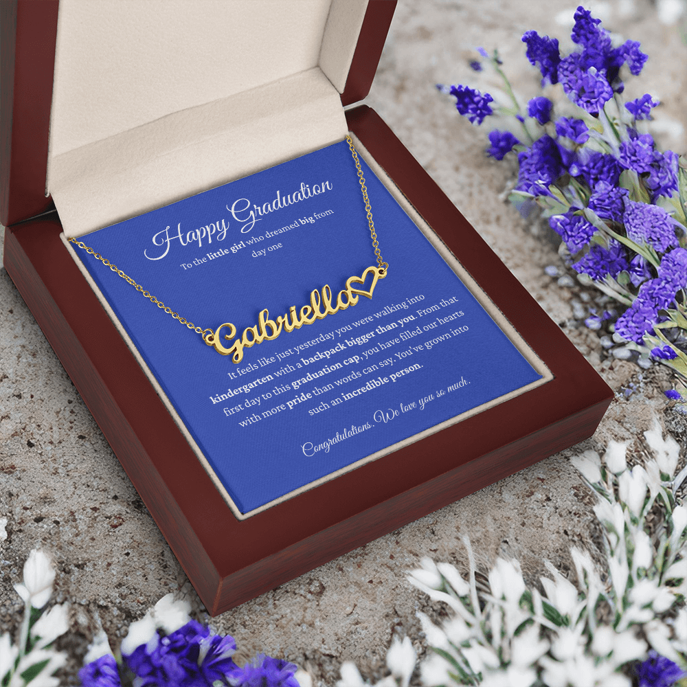 Personalized Graduation Gift for Daughter - Custom Name Necklace with Message Card