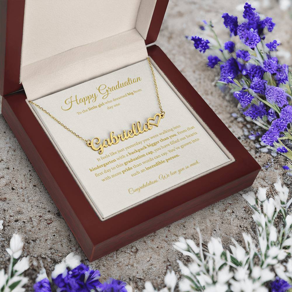 Custom Name Necklace - Kindergarten to High School Graduation Keepsake