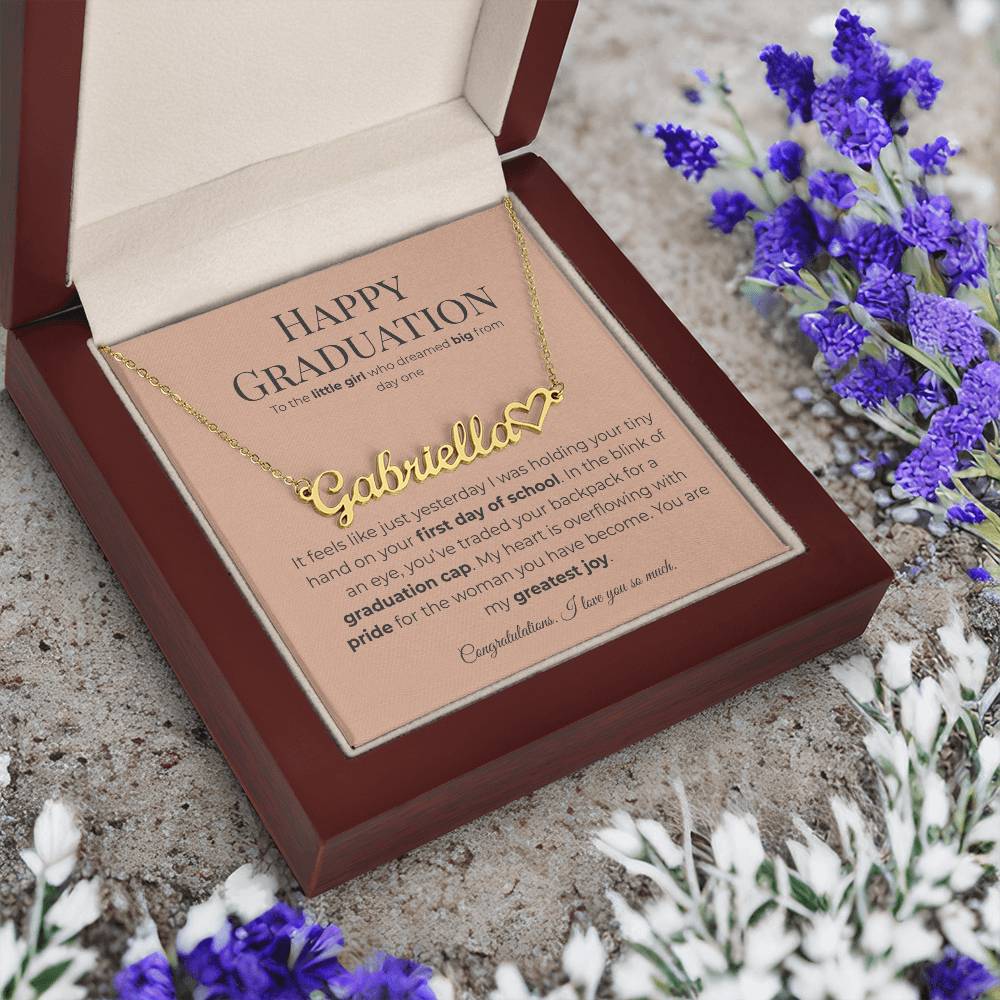 Happy Graduation: Personalized Name Necklace for Your Little Girl