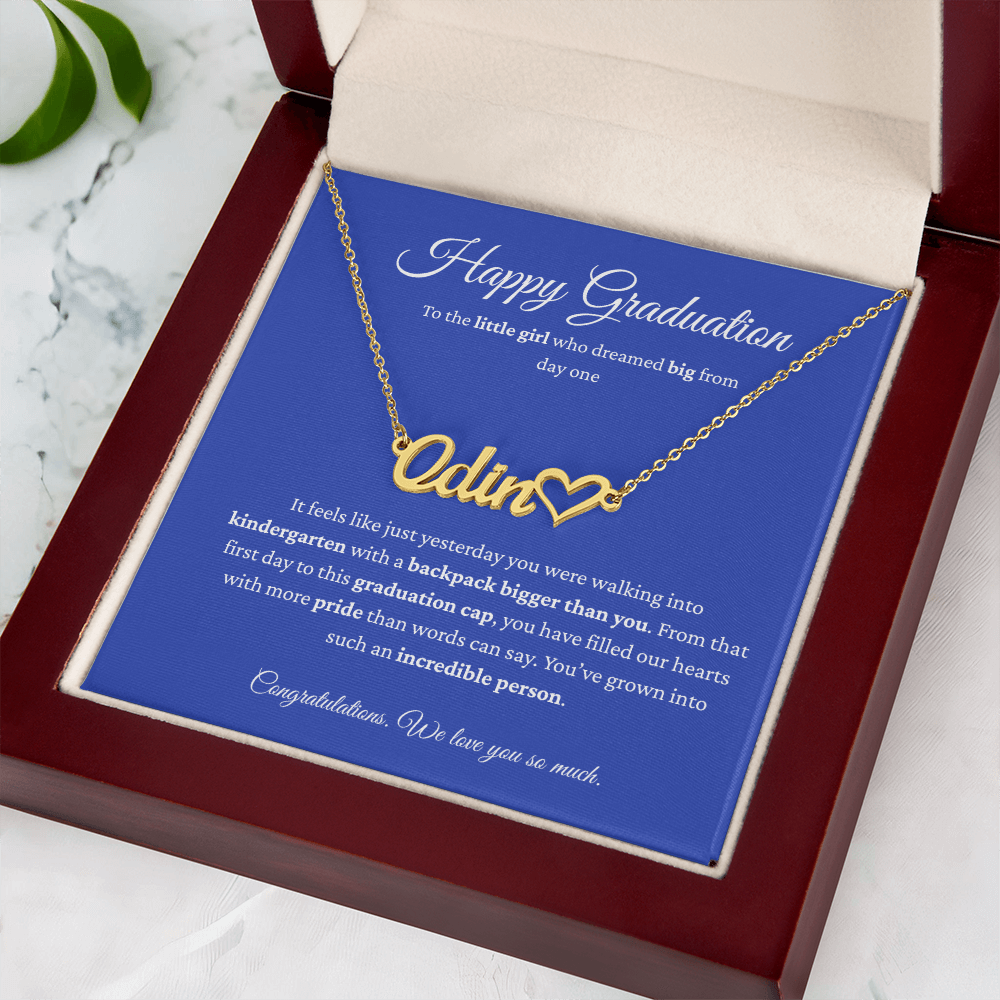 Personalized Graduation Gift for Daughter - Custom Name Necklace with Message Card