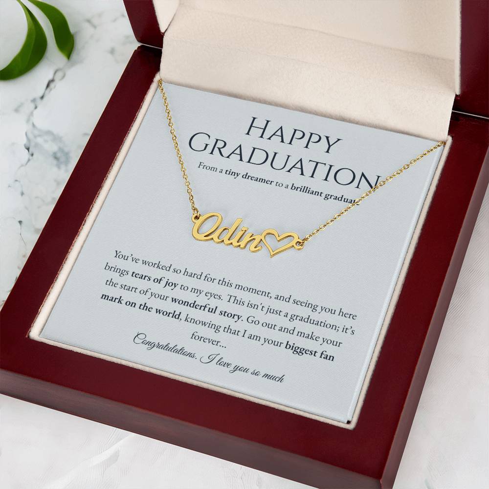 Personalized Graduation Gift for Daughter - Custom Name Necklace with Message Card