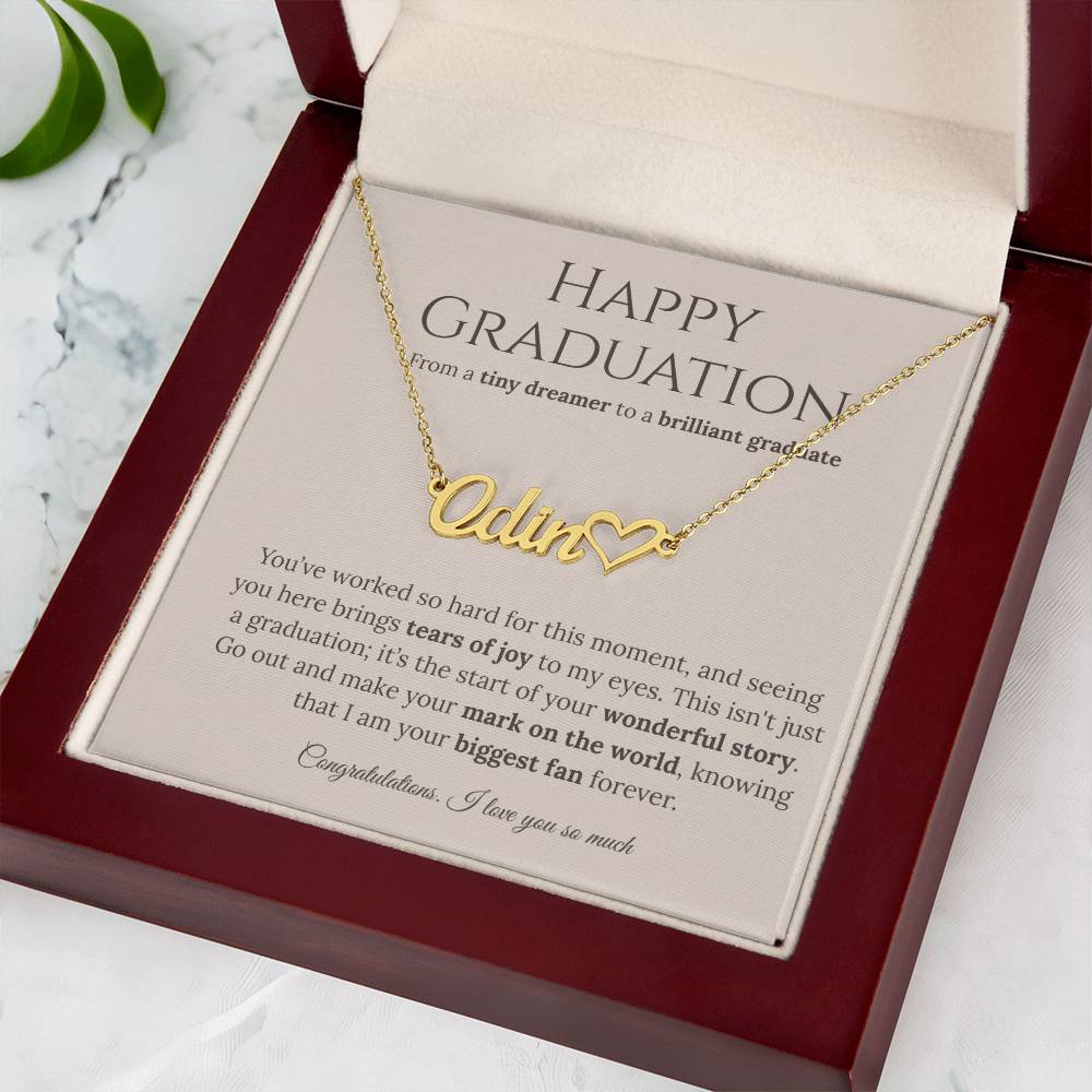 Personalized Graduation Gift for Daughter - Custom Name Necklace with Message Card