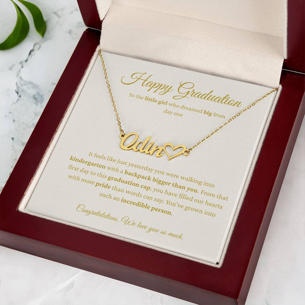 Custom Name Necklace - Kindergarten to High School Graduation Keepsake