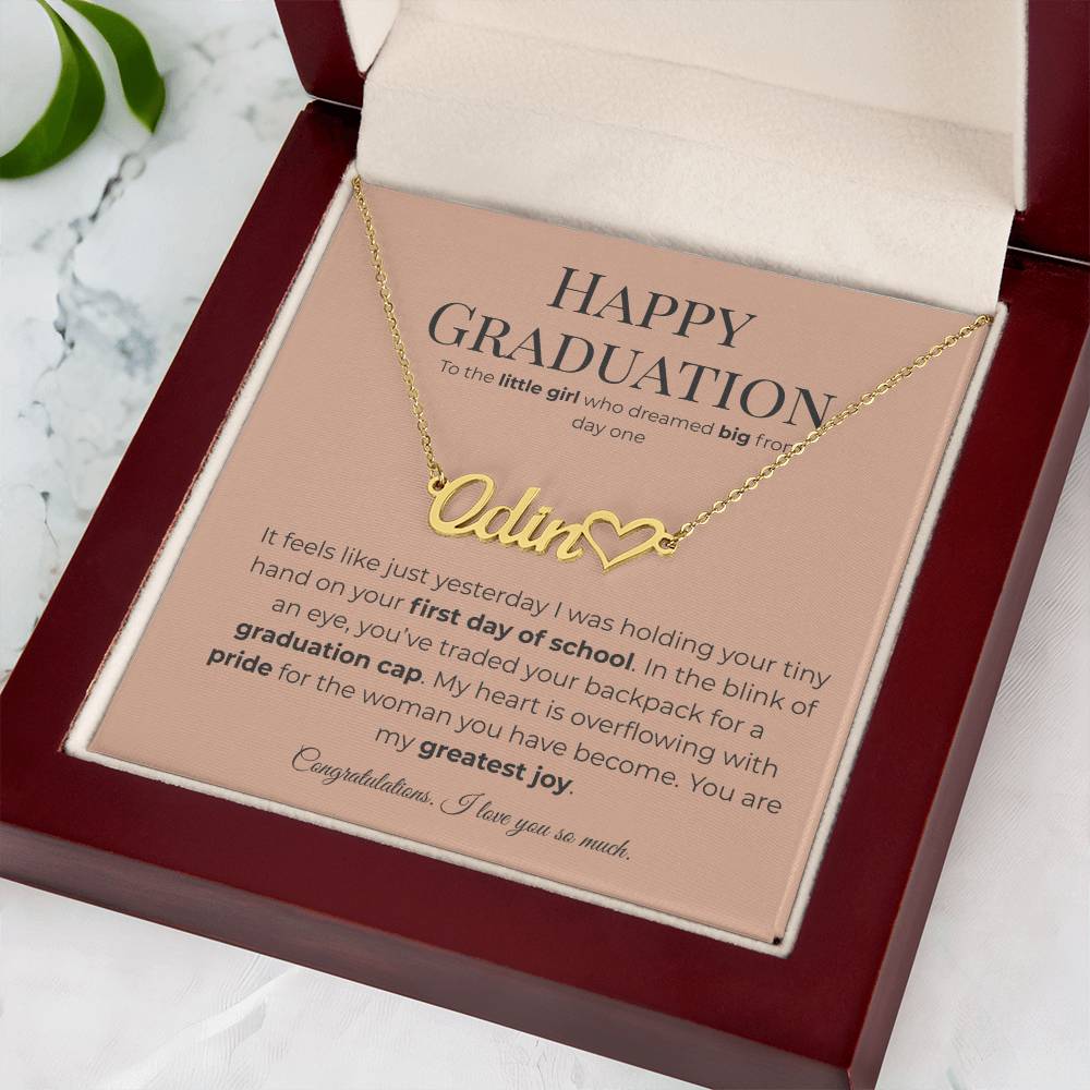 Happy Graduation: Personalized Name Necklace for Your Little Girl