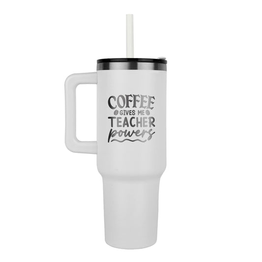 Coffee Gives Me Teacher Powers - Pinnacle 40oz Tumbler - Gift For Teacher