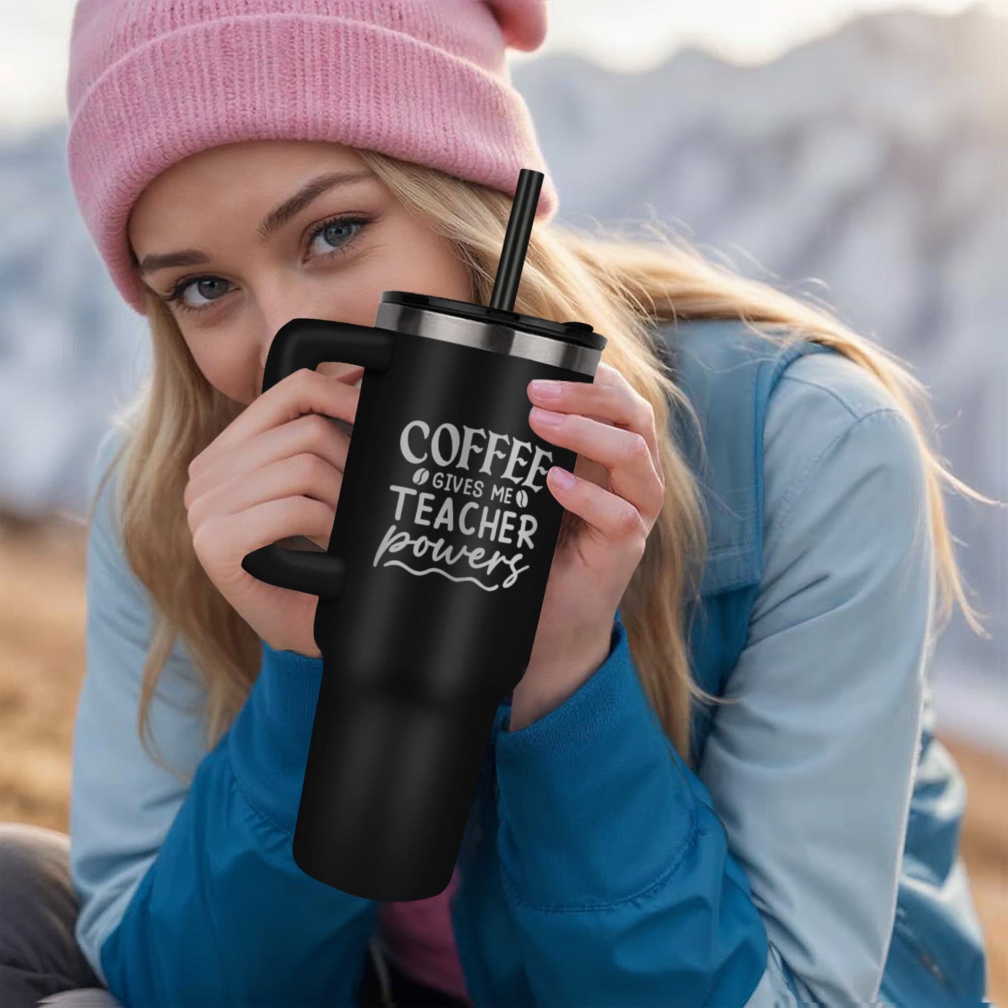 Coffee Gives Me Teacher Powers - Pinnacle 40oz Tumbler - Gift For Teacher