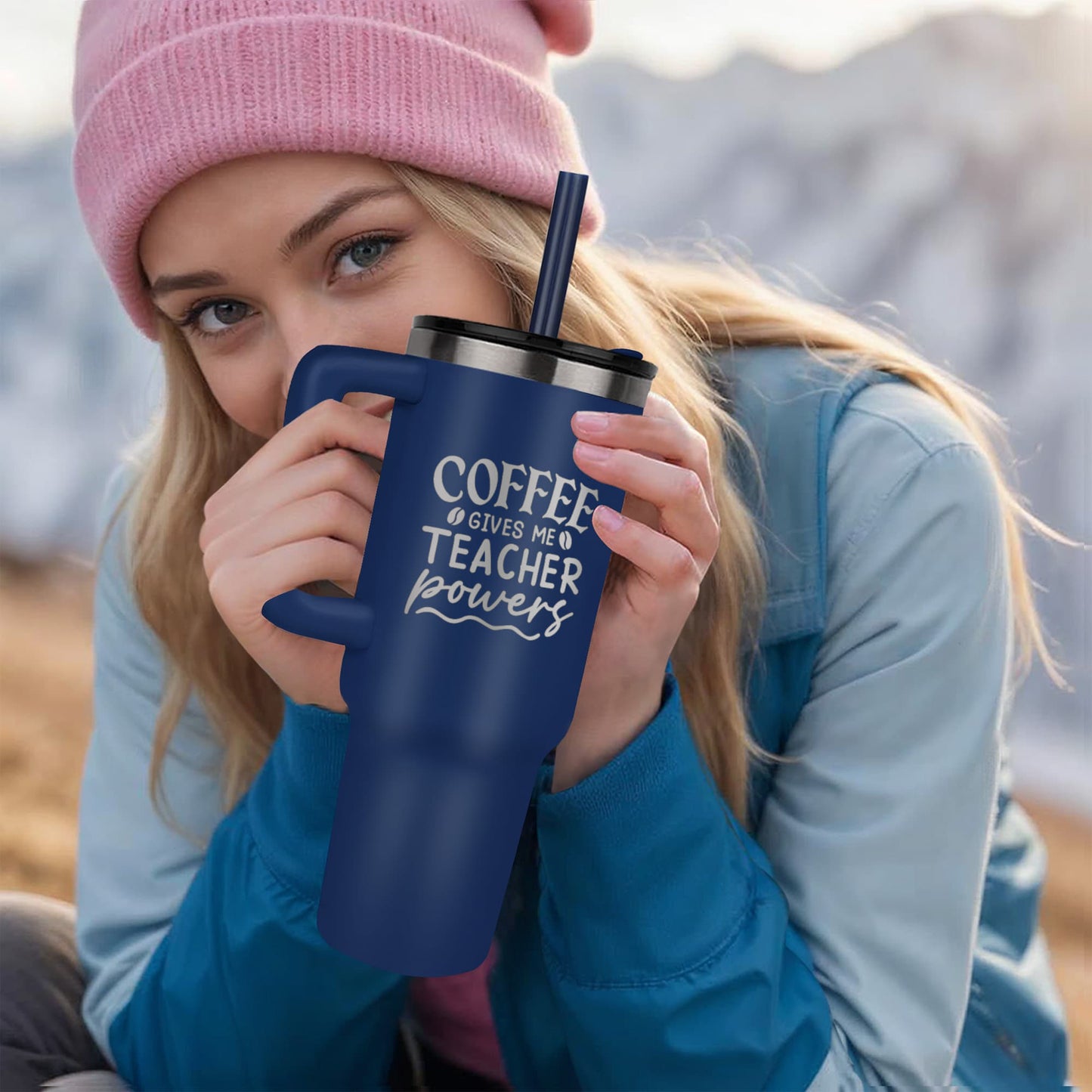 Coffee Gives Me Teacher Powers - Pinnacle 40oz Tumbler - Gift For Teacher