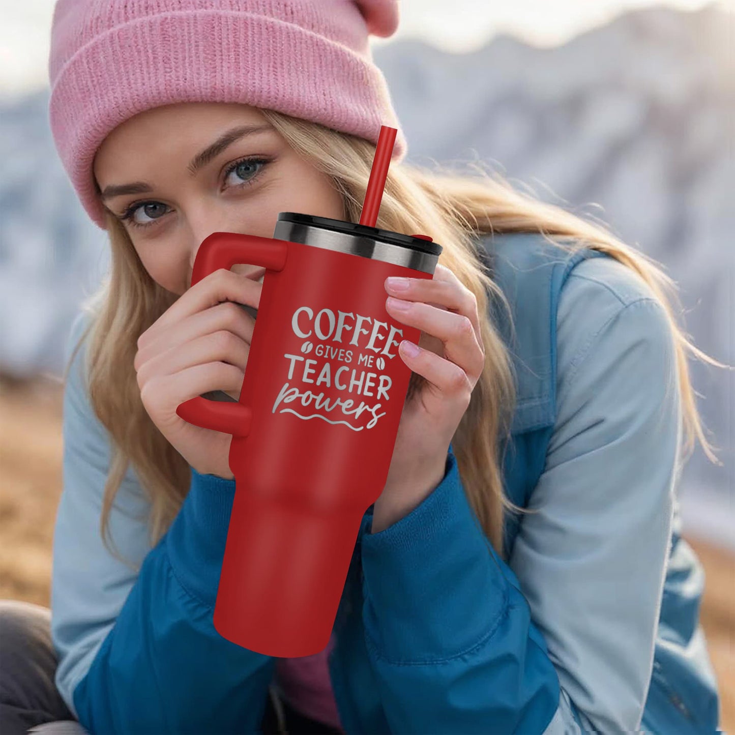 Coffee Gives Me Teacher Powers - Pinnacle 40oz Tumbler - Gift For Teacher