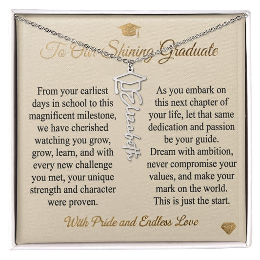 Personalized Graduation Name Necklace | To Our Shining Graduate