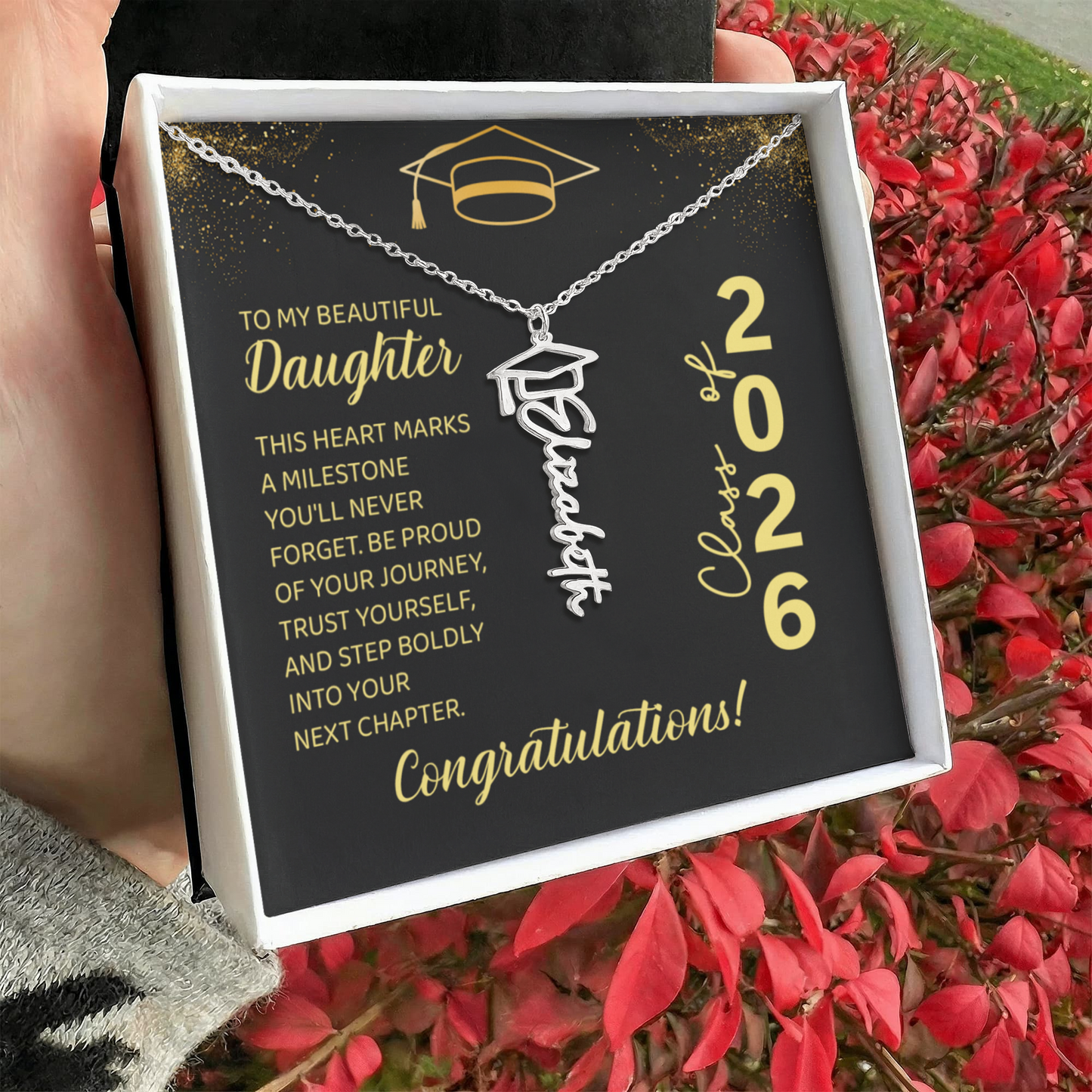 Class of 2026 Personalized Graduation Name Necklace with Gift Box