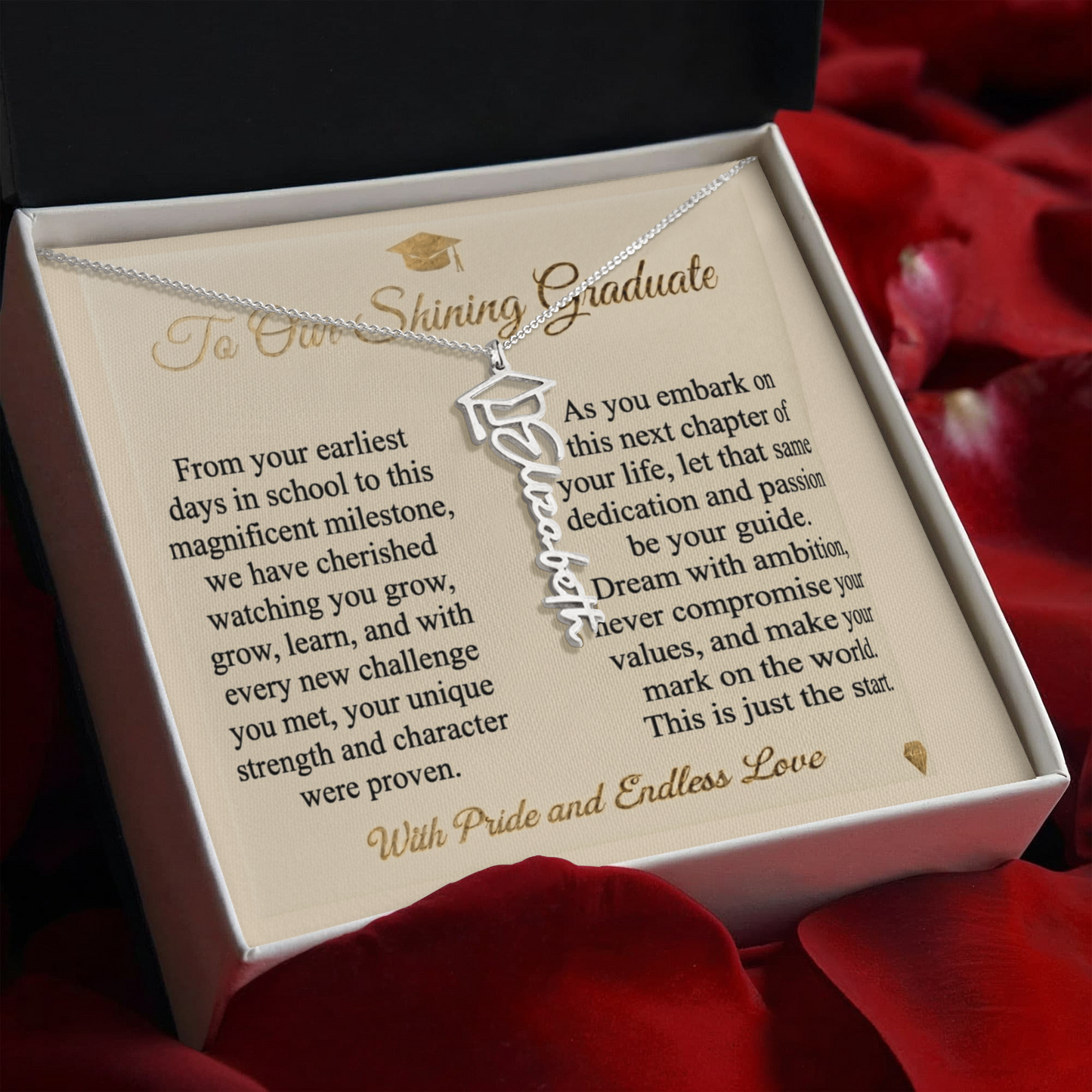 Personalized Graduation Name Necklace | To Our Shining Graduate