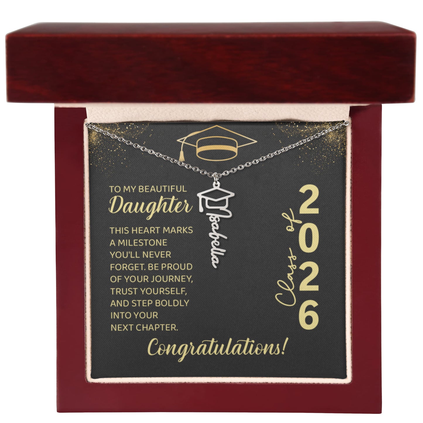 Class of 2026 Personalized Graduation Name Necklace with Gift Box