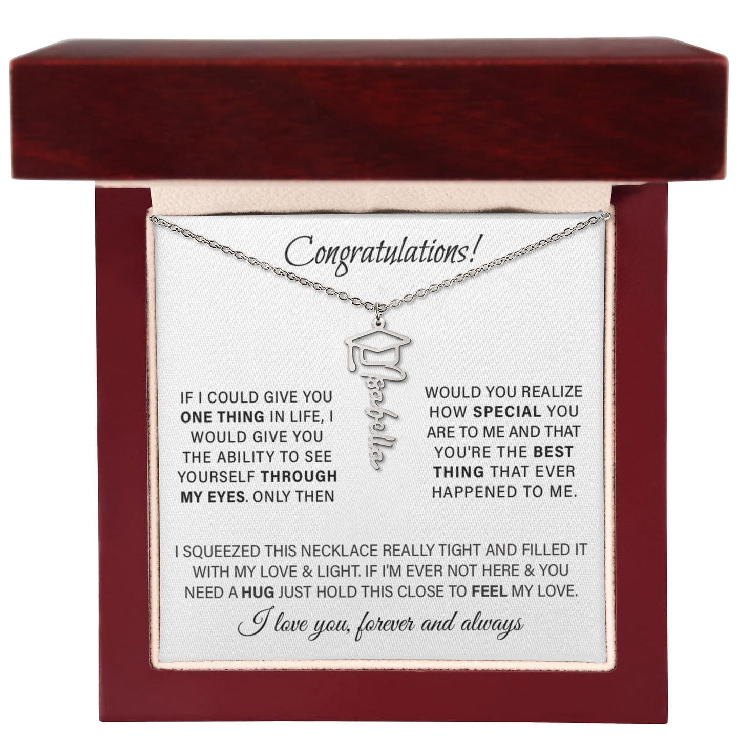 Graduation Cap Name Necklace