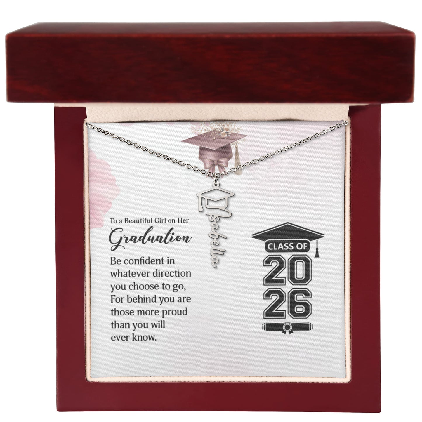 To My Beautiful Girl on Her Graduation - Gift For Daughter - Graduation Name Necklace