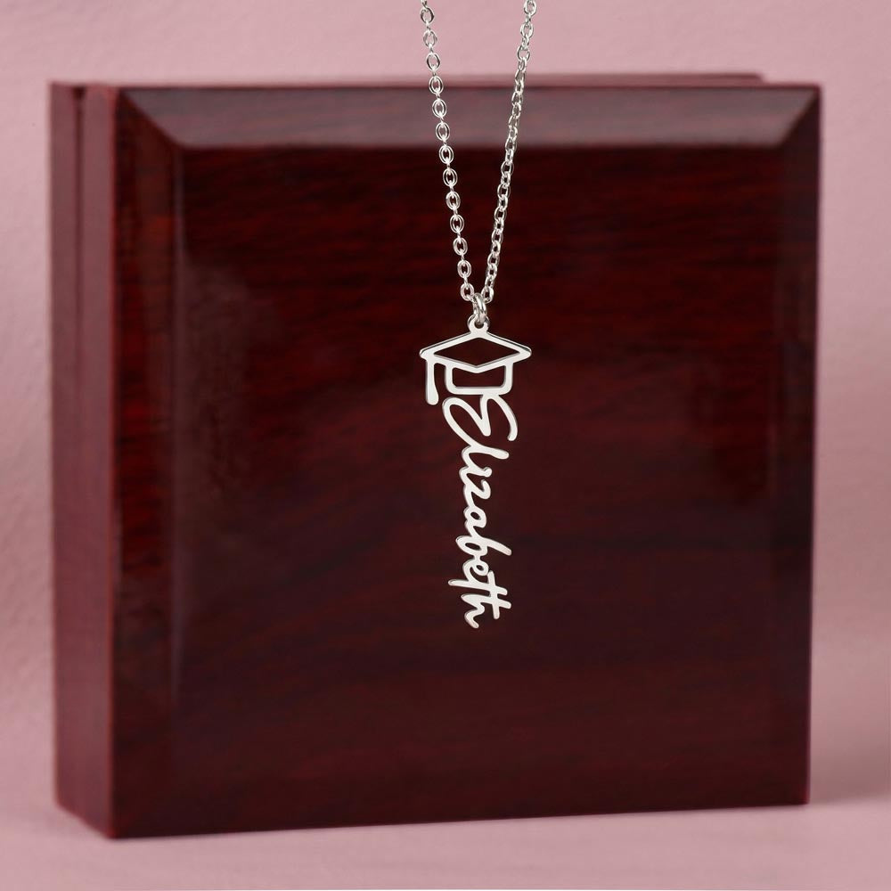 Daughter’s 2026 Graduation Gift - Graduation Cap Name Necklace