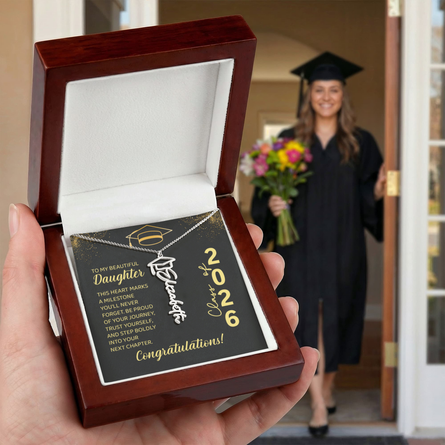 Class of 2026 Personalized Graduation Name Necklace with Gift Box