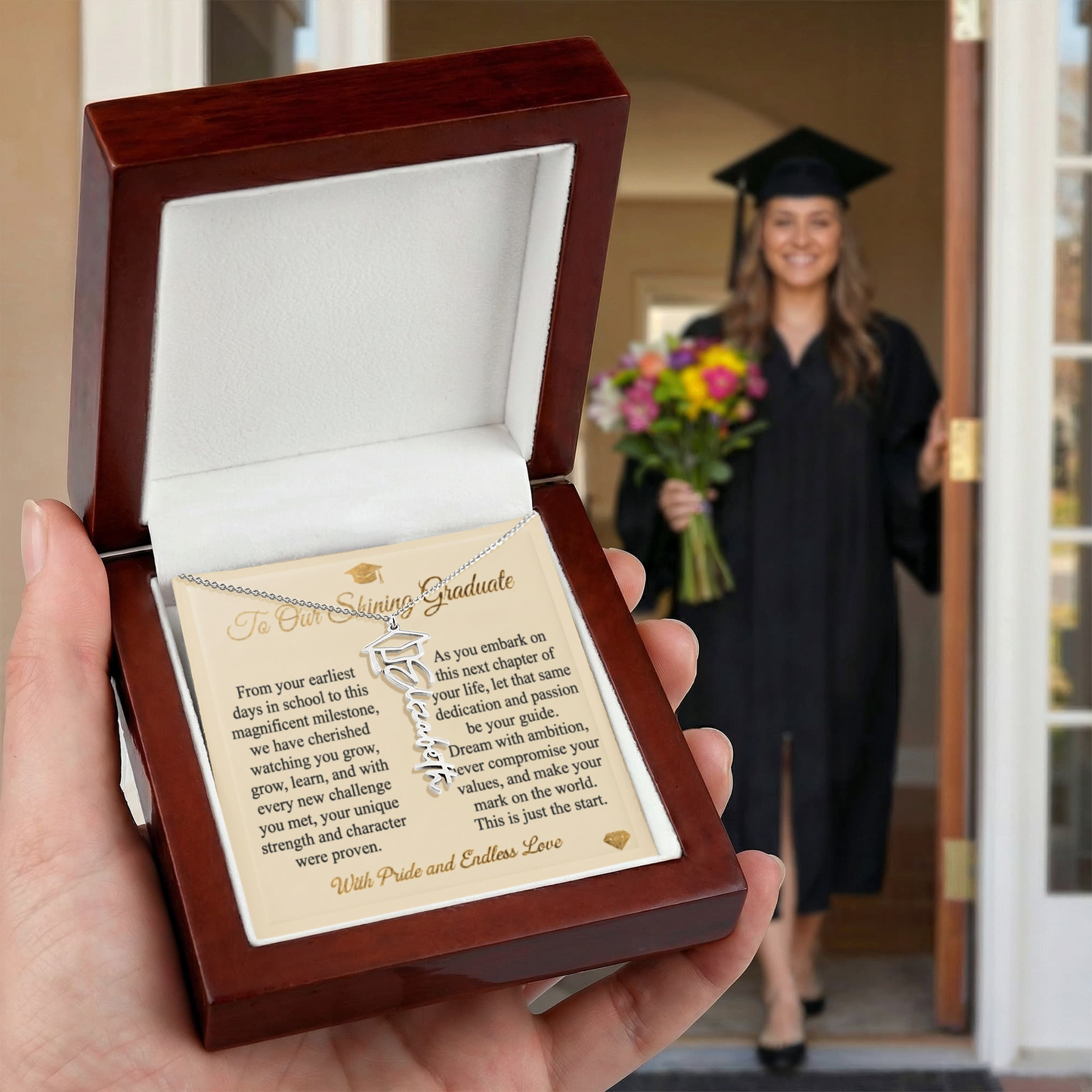 Personalized Graduation Name Necklace | To Our Shining Graduate