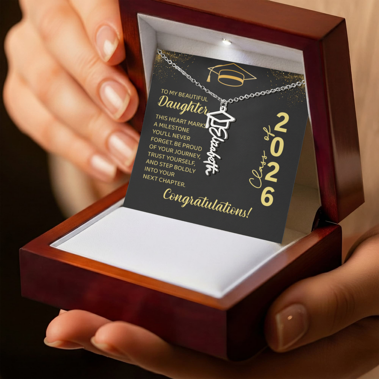 Class of 2026 Personalized Graduation Name Necklace with Gift Box