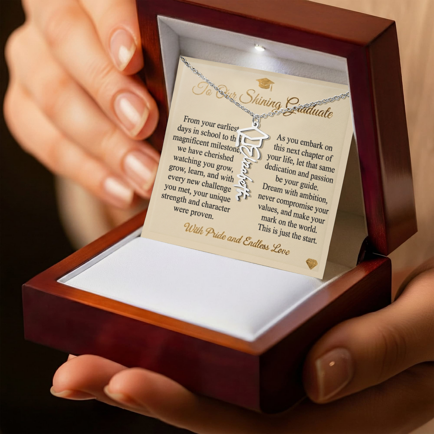 Personalized Graduation Name Necklace | To Our Shining Graduate