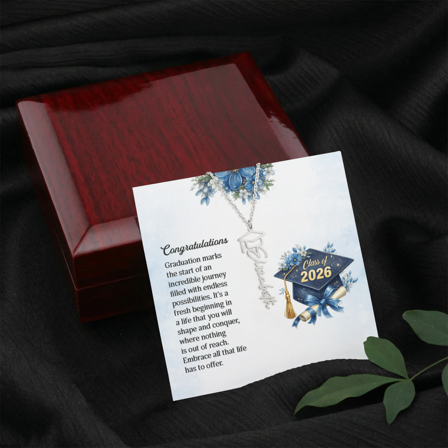 Custom  Graduation Cap Name Necklace