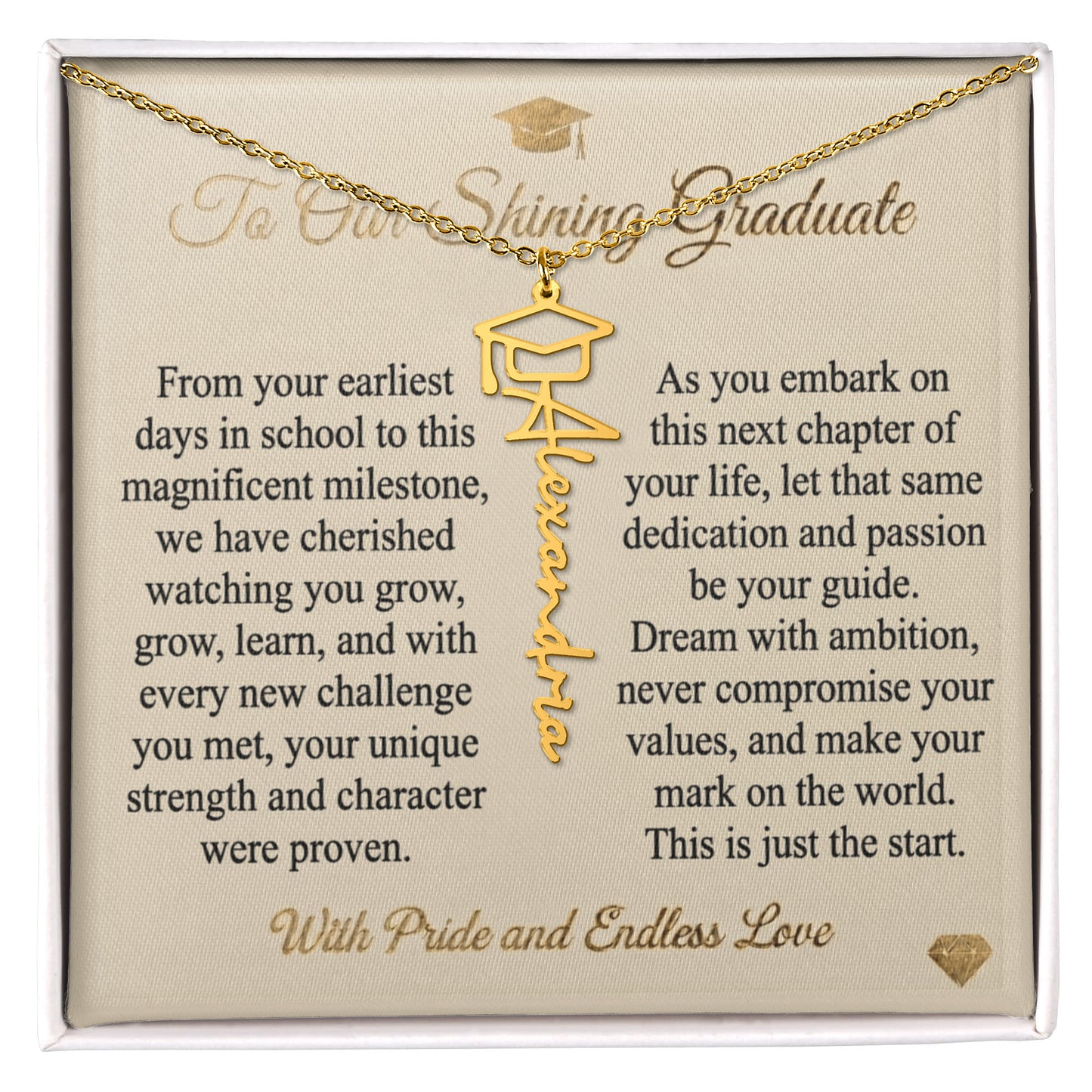 Personalized Graduation Name Necklace | To Our Shining Graduate
