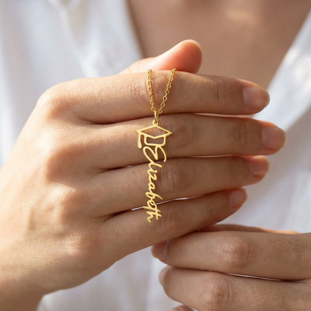 Daughter’s 2026 Graduation Gift - Graduation Cap Name Necklace