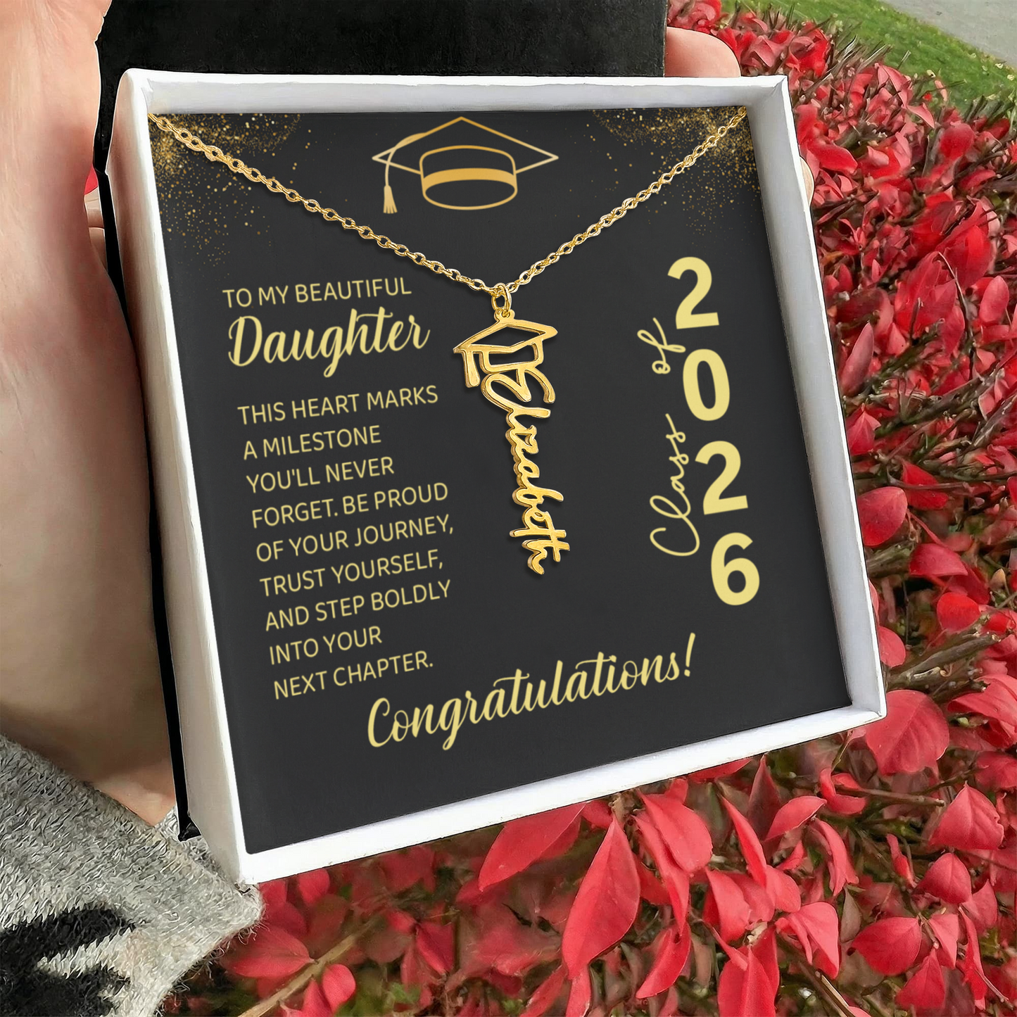 Class of 2026 Personalized Graduation Name Necklace with Gift Box