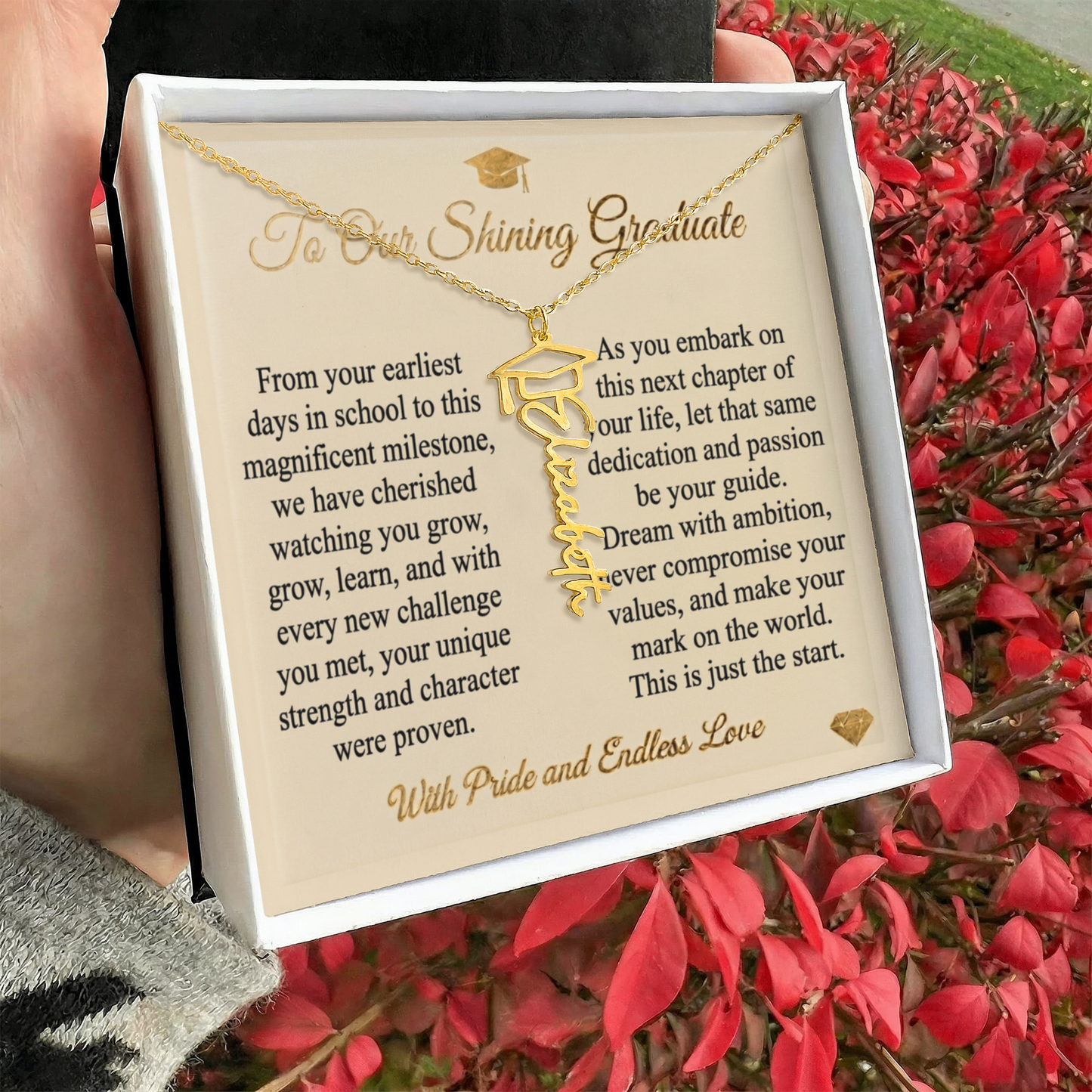 Personalized Graduation Name Necklace | To Our Shining Graduate