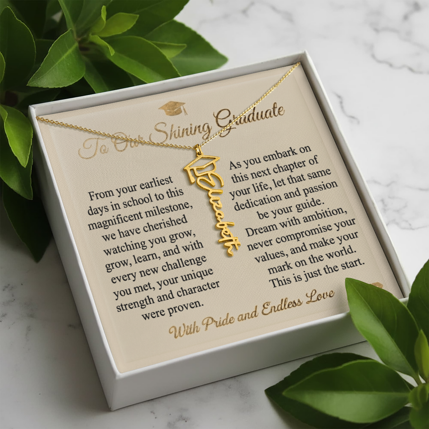 Personalized Graduation Name Necklace | To Our Shining Graduate