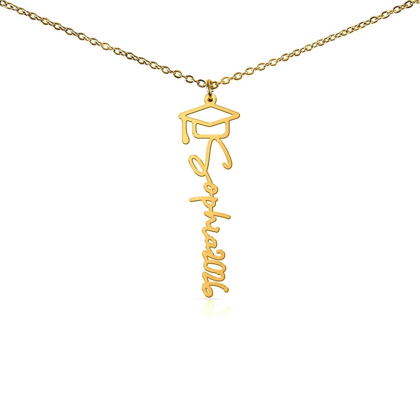 Daughter’s 2026 Graduation Gift - Graduation Cap Name Necklace