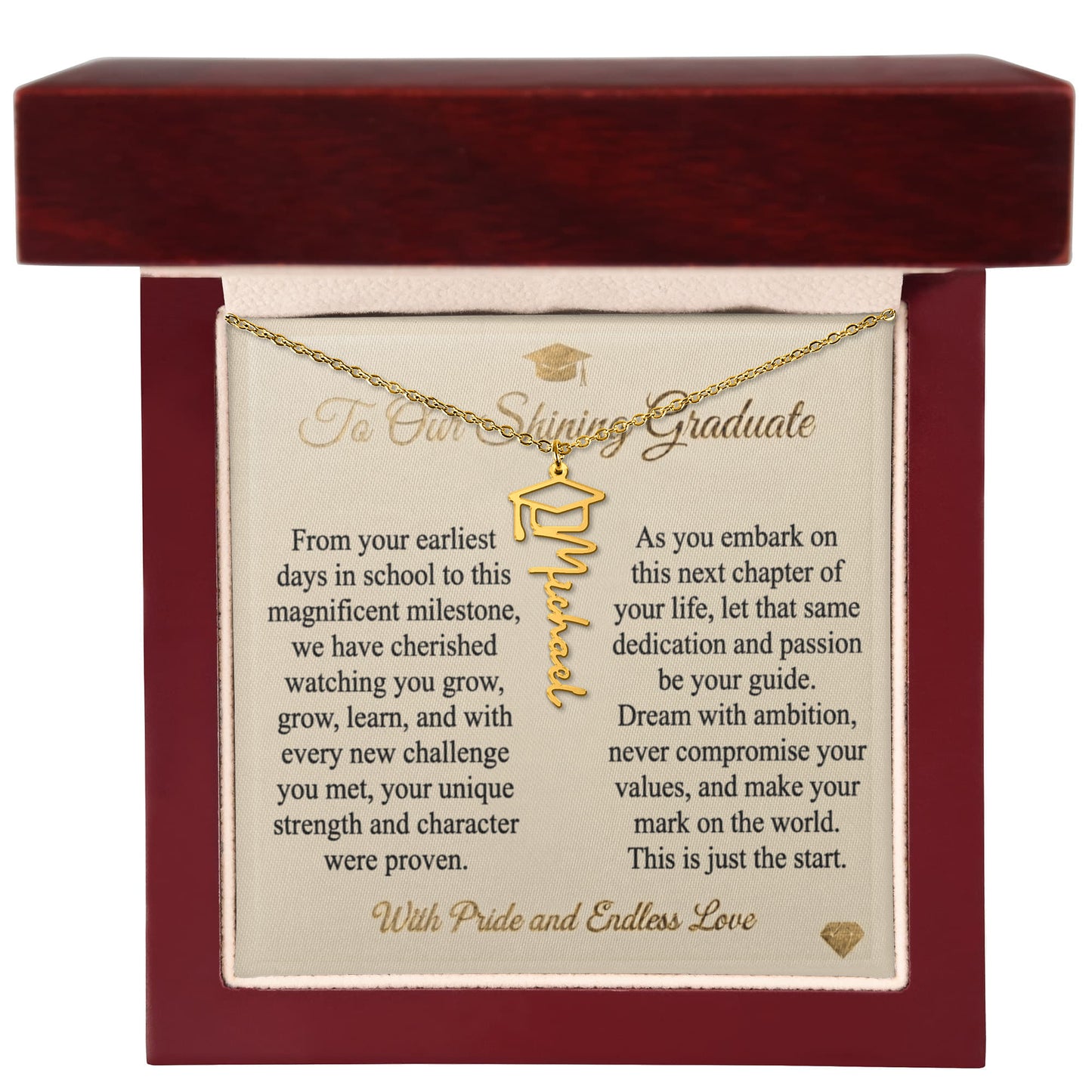 Personalized Graduation Name Necklace | To Our Shining Graduate