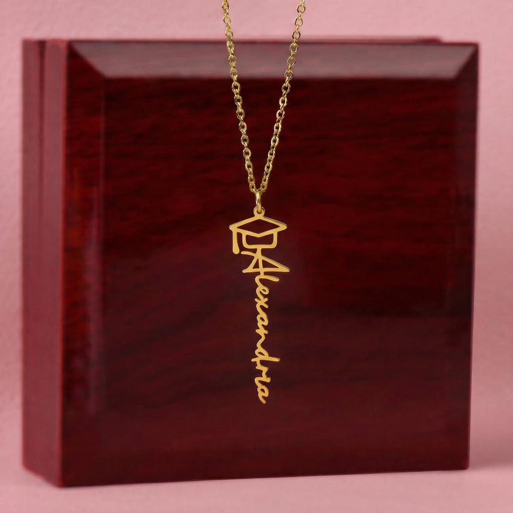 Daughter’s 2026 Graduation Gift - Graduation Cap Name Necklace